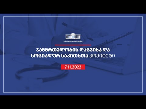 ჯანმრთელობის დაცვისა და სოციალურ საკითხთა კომიტეტის სხდომა - 07.11.2022